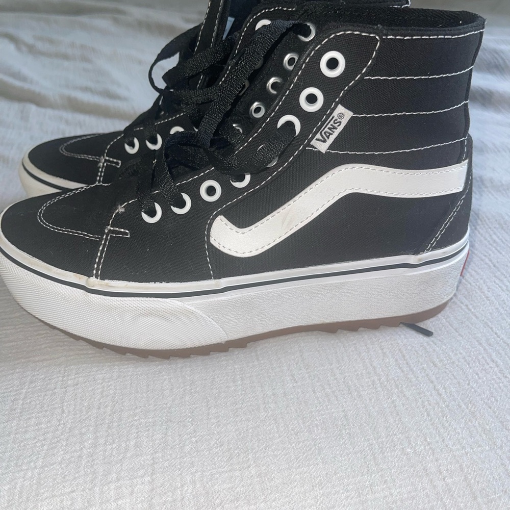 Vans Black and White High-Top Sneakers